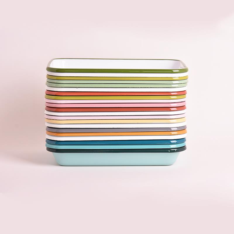 Emaye Meze Tabağı Lacivert 27 x 19 cm