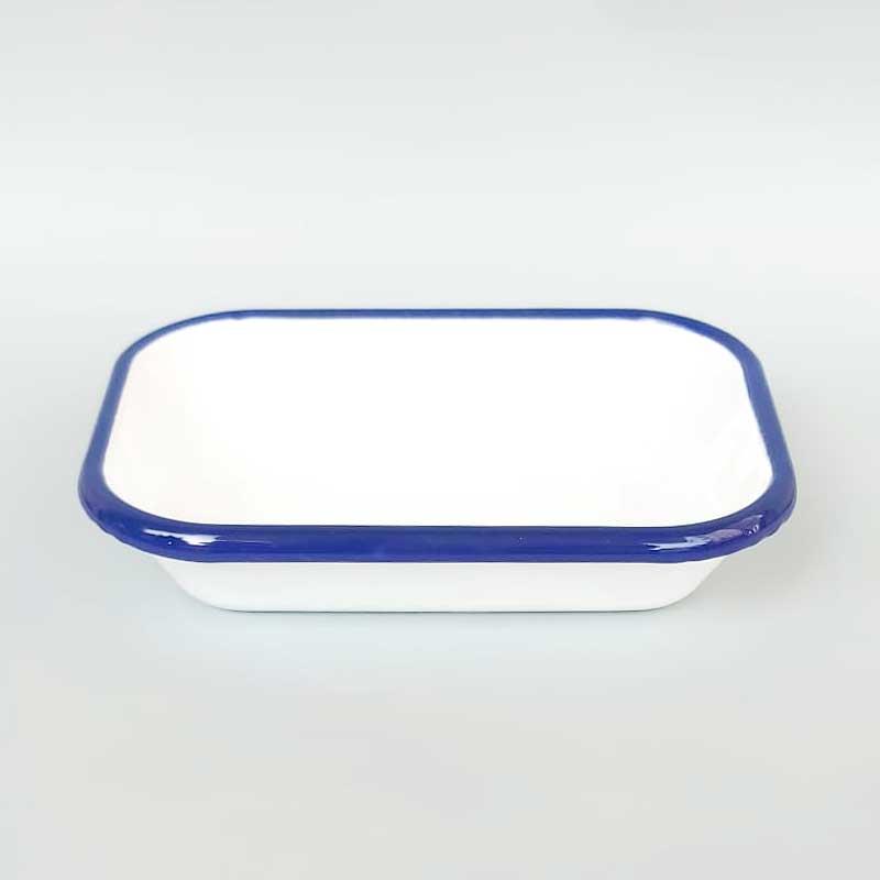 Emaye Meze Tabağı Lacivert Bant 16 cm