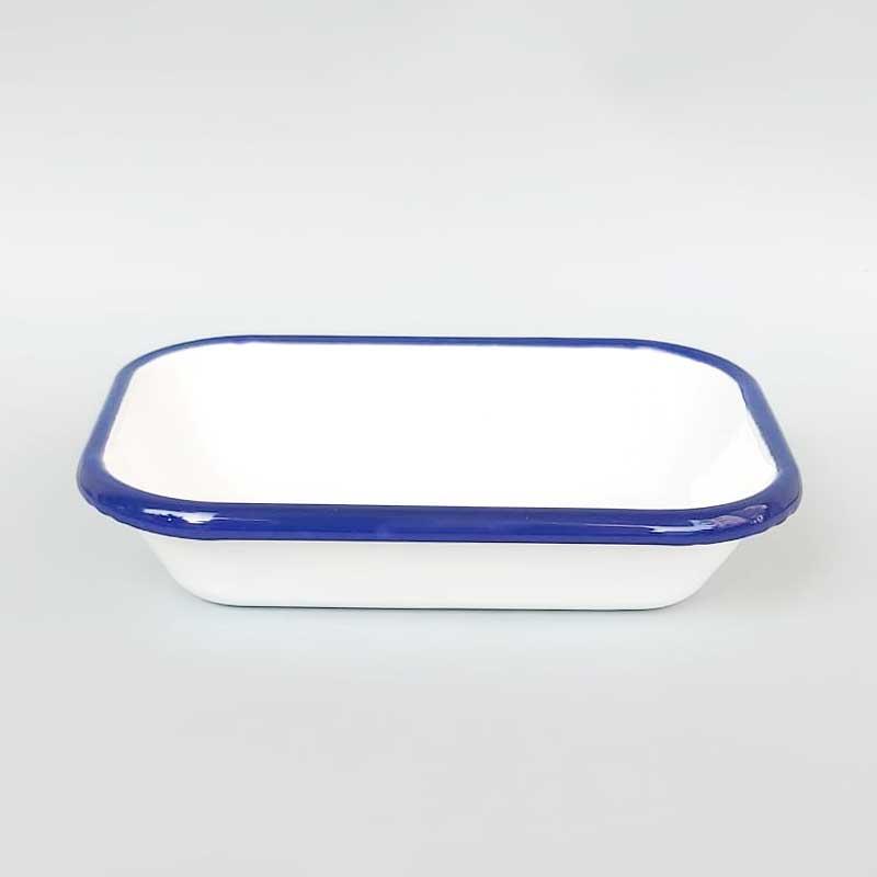 Emaye Meze Tabağı Lacivert Bant 16 cm
