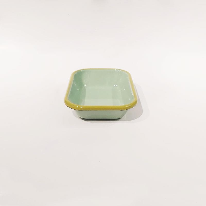 Emaye Meze Tabağı Nil Yeşil Kordon F. Yeşil 17 x 12 cm