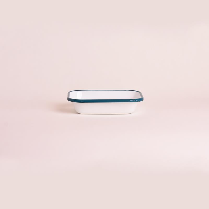 Emaye Meze Tabağı Petrol Yeşili Bant 16 cm