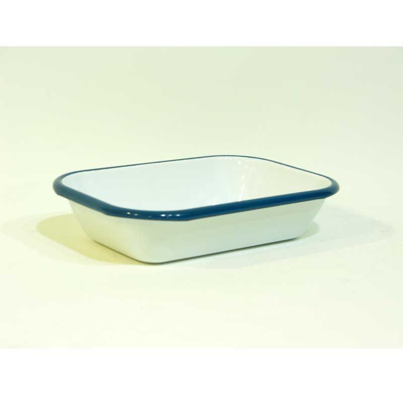 Emaye Meze Tabağı Petrol Yeşili Bant 16 cm