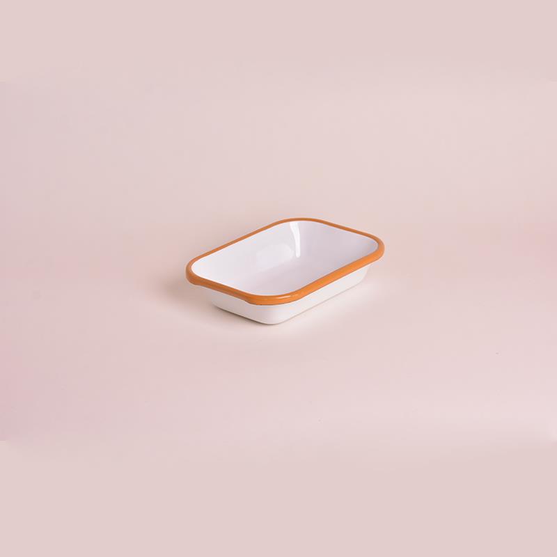 Emaye Meze Tabağı Sarı Bant 16 cm