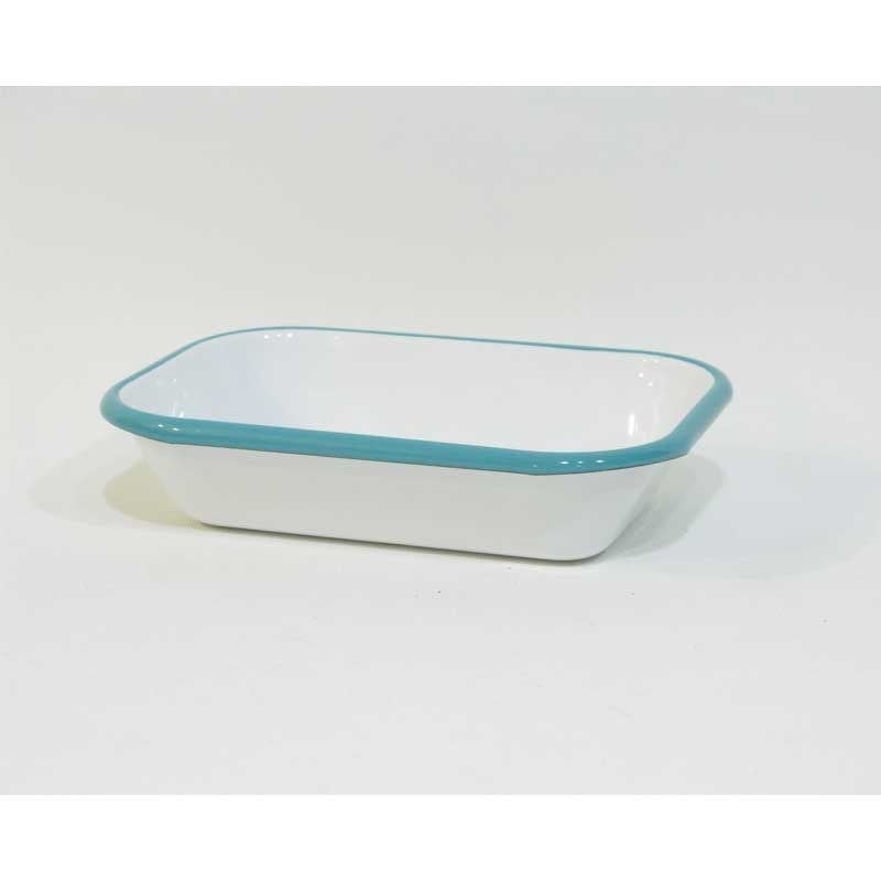 Emaye Meze Tabağı Turkuaz Bant 16 cm