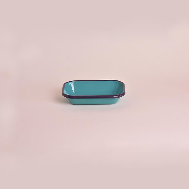 Emaye Meze Tabağı Turkuaz-Mor 16 cm