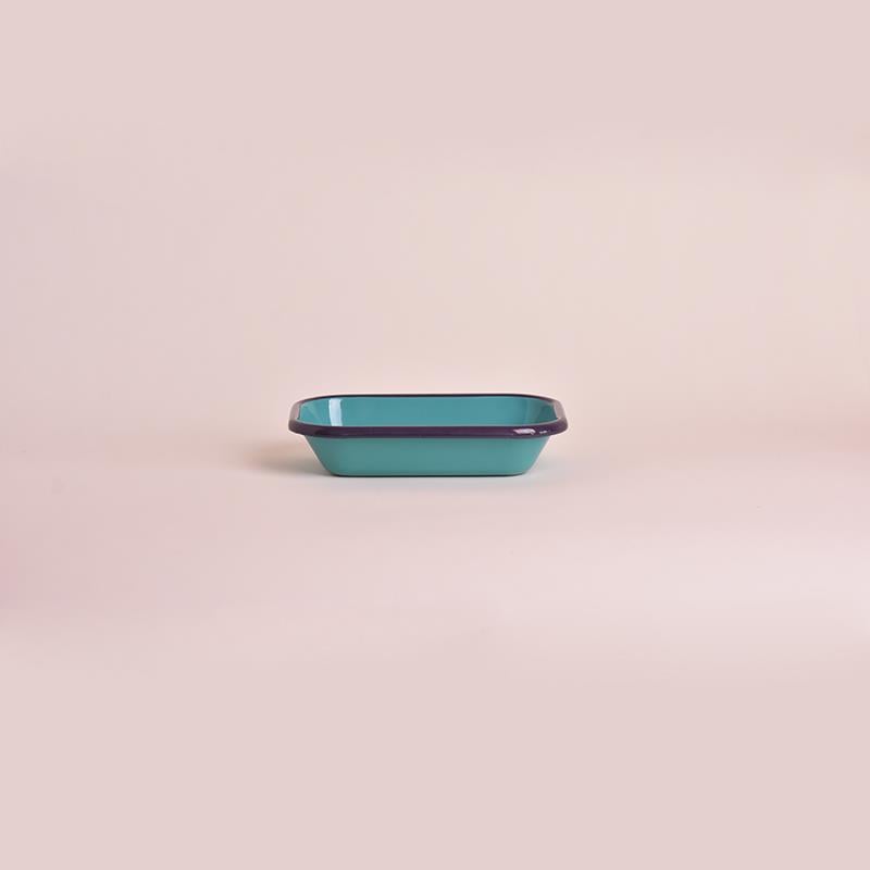 Emaye Meze Tabağı Turkuaz-Mor 16 cm