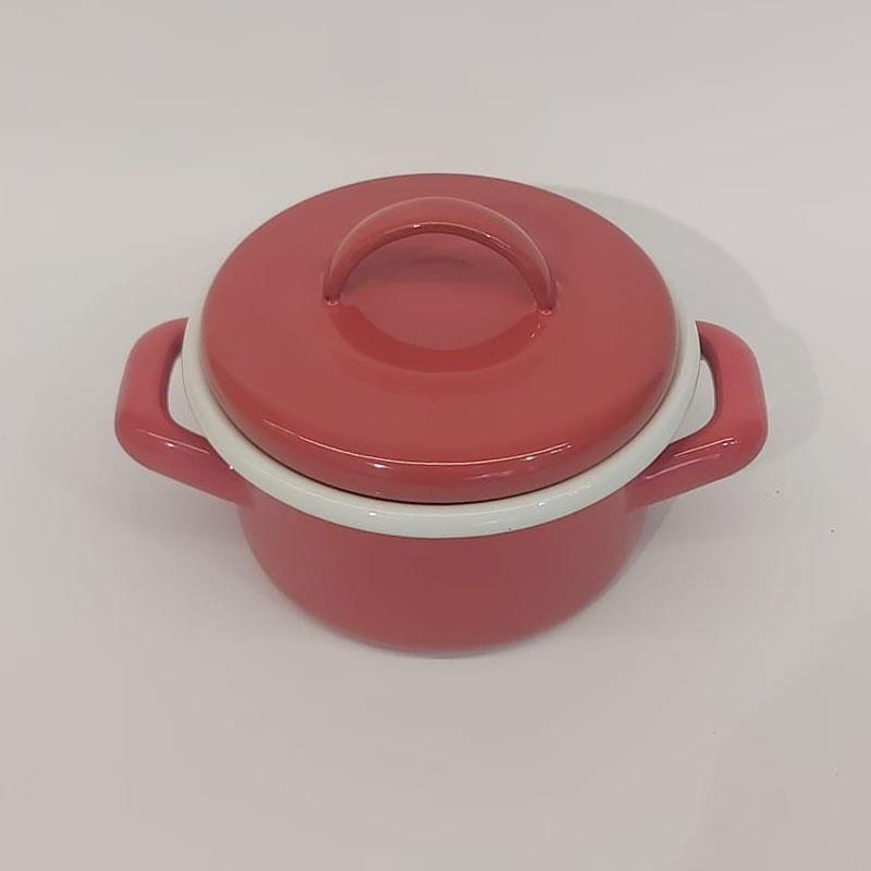 Emaye Mini Tencere 12 cm Kırmızı