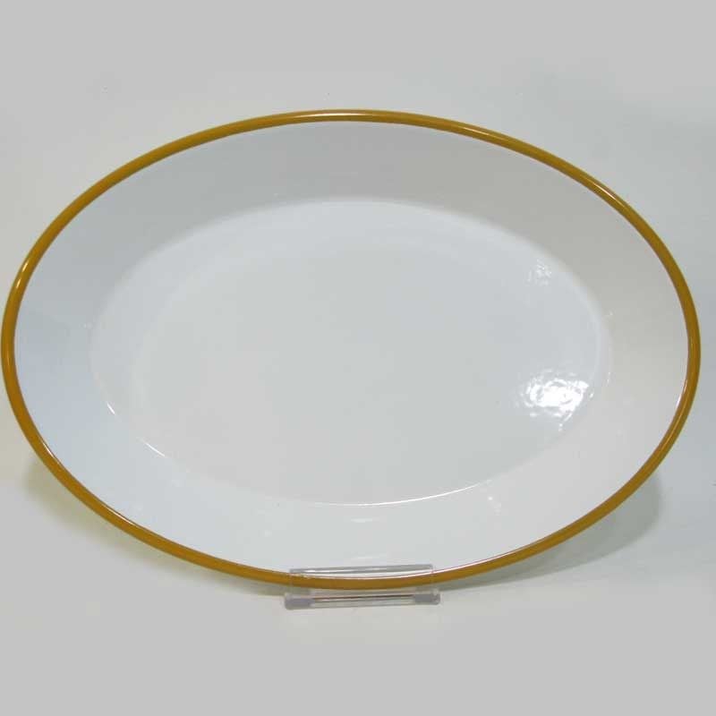 Emaye Oval İskender Tabağı Oksit Sarı 30x20 cm