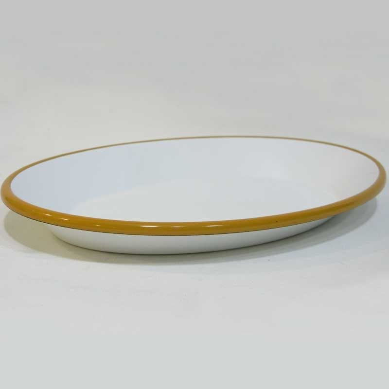Emaye Oval İskender Tabağı Oksit Sarı 30x20 cm
