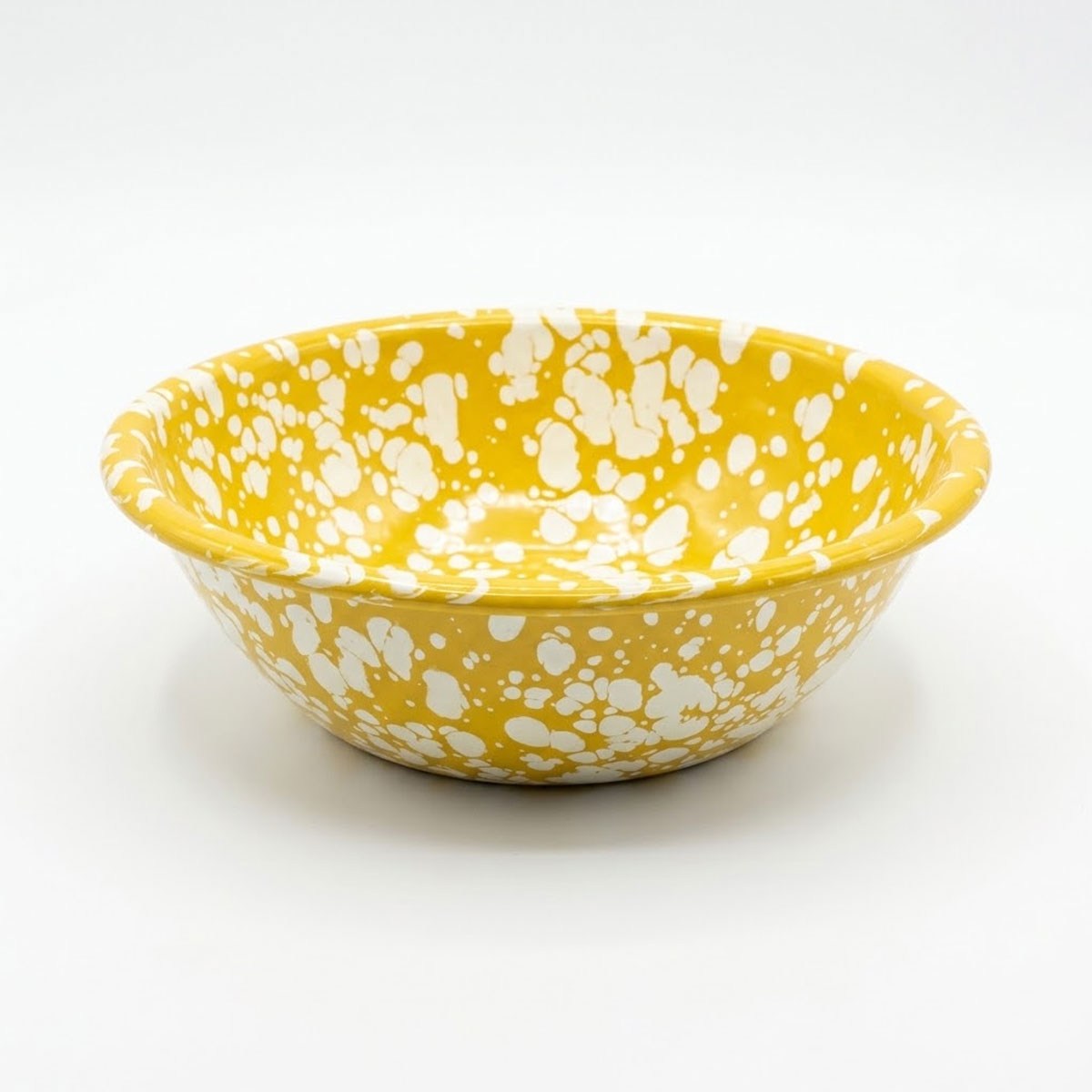 Çamlıca Home sarı bal çakıltaşı desenli 20 cm emaye salata kasesi