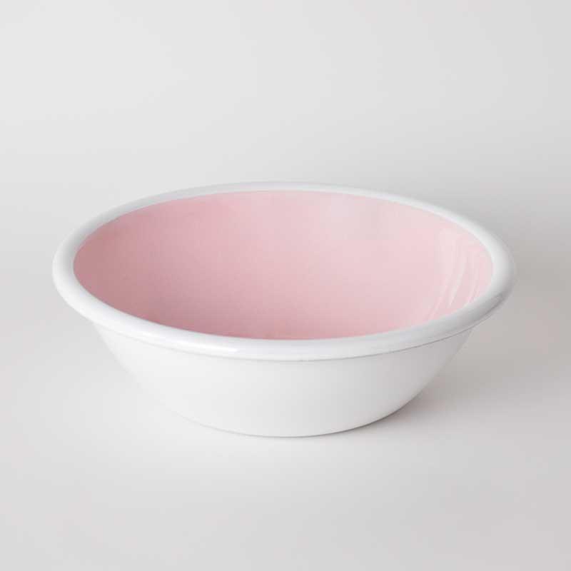 Emaye Salata Kasesi Beyaz Pembe - Emayeci
