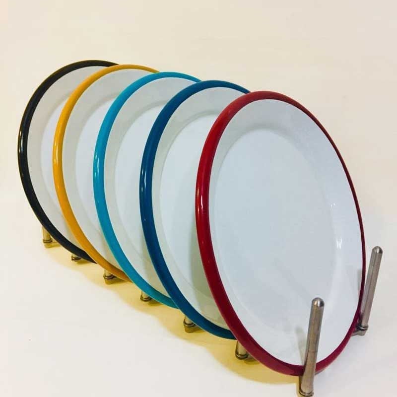 Emaye Servis Tabağı 25 cm Siyah