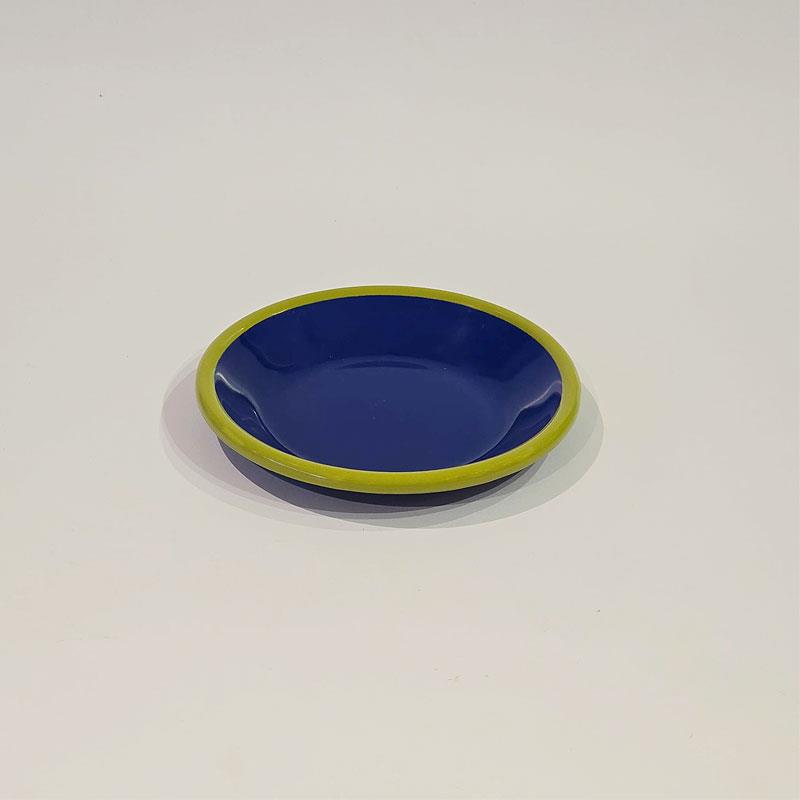 Emayra Emaye Tabak 12 cm | Kobalt Kordon Fıstık Yeşil