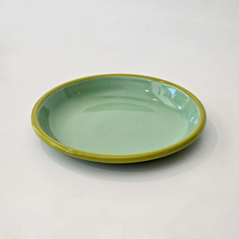 Emaye Tabak 20 cm Nil Yeşili Kordon F.Yeşil