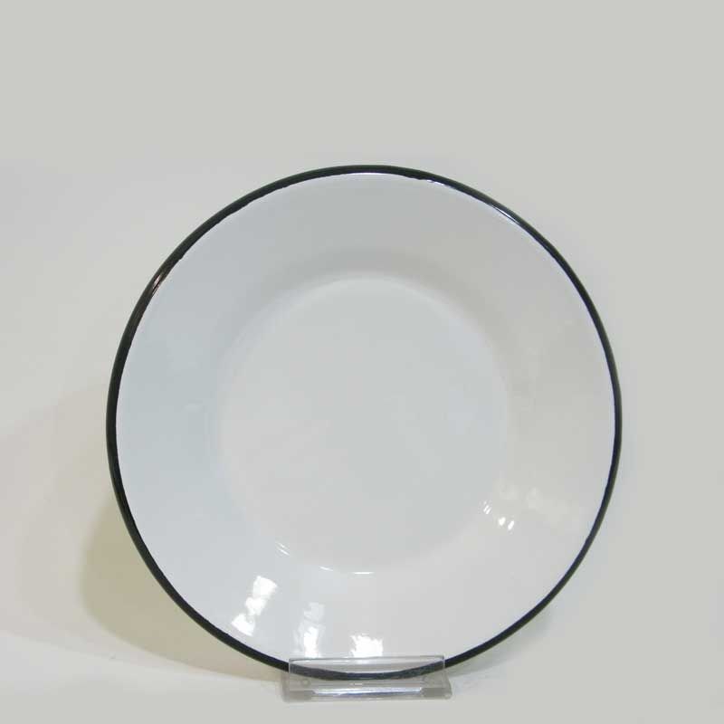 Emaye 21 cm Kenar Tabak Siyah