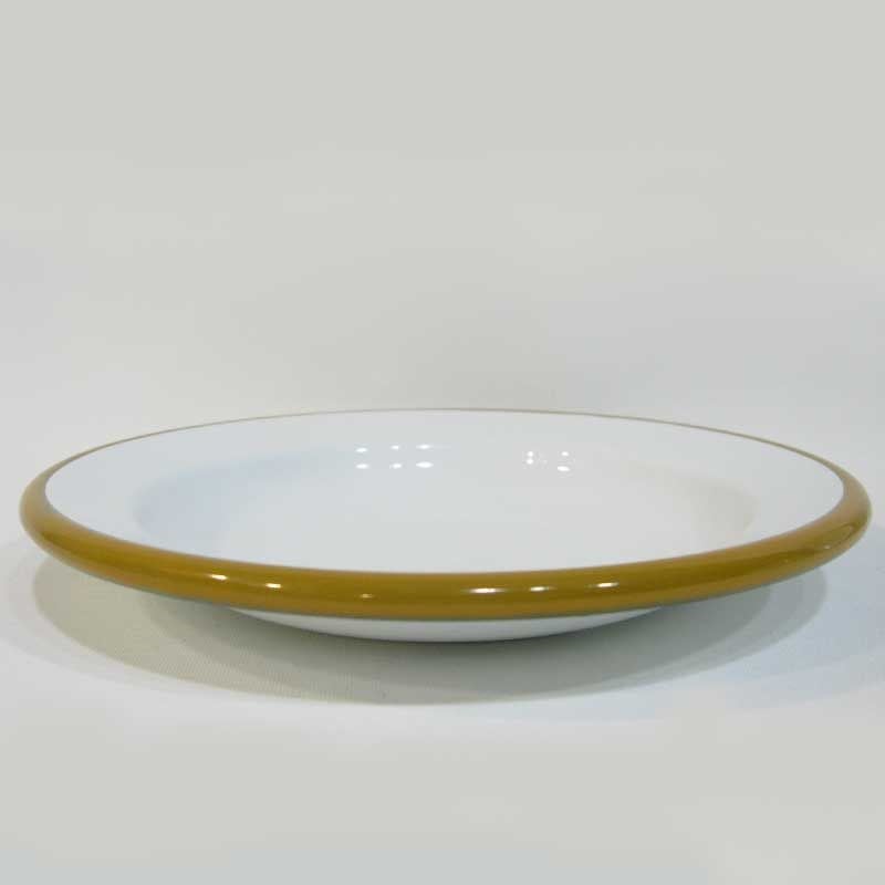 Emaye Tabak 23 cm Çukur Oksit Sarı