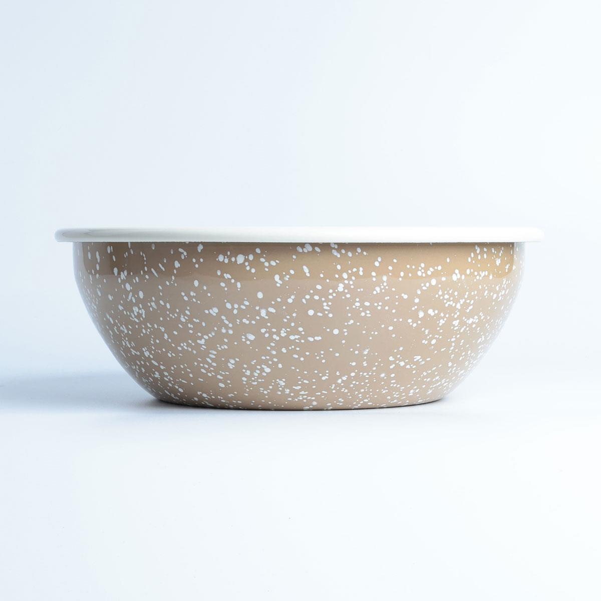 Emayra Emaye Büyük Kase 26 cm | Serpme Desen Bej