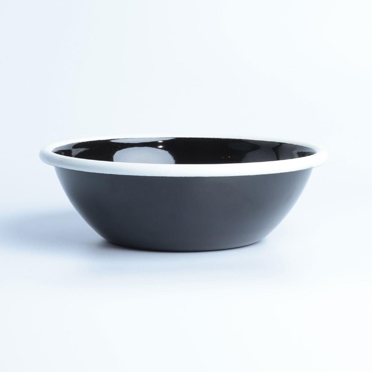 Emayra Emaye Salata Kasesi 20 cm | Siyah Kordon Beyaz