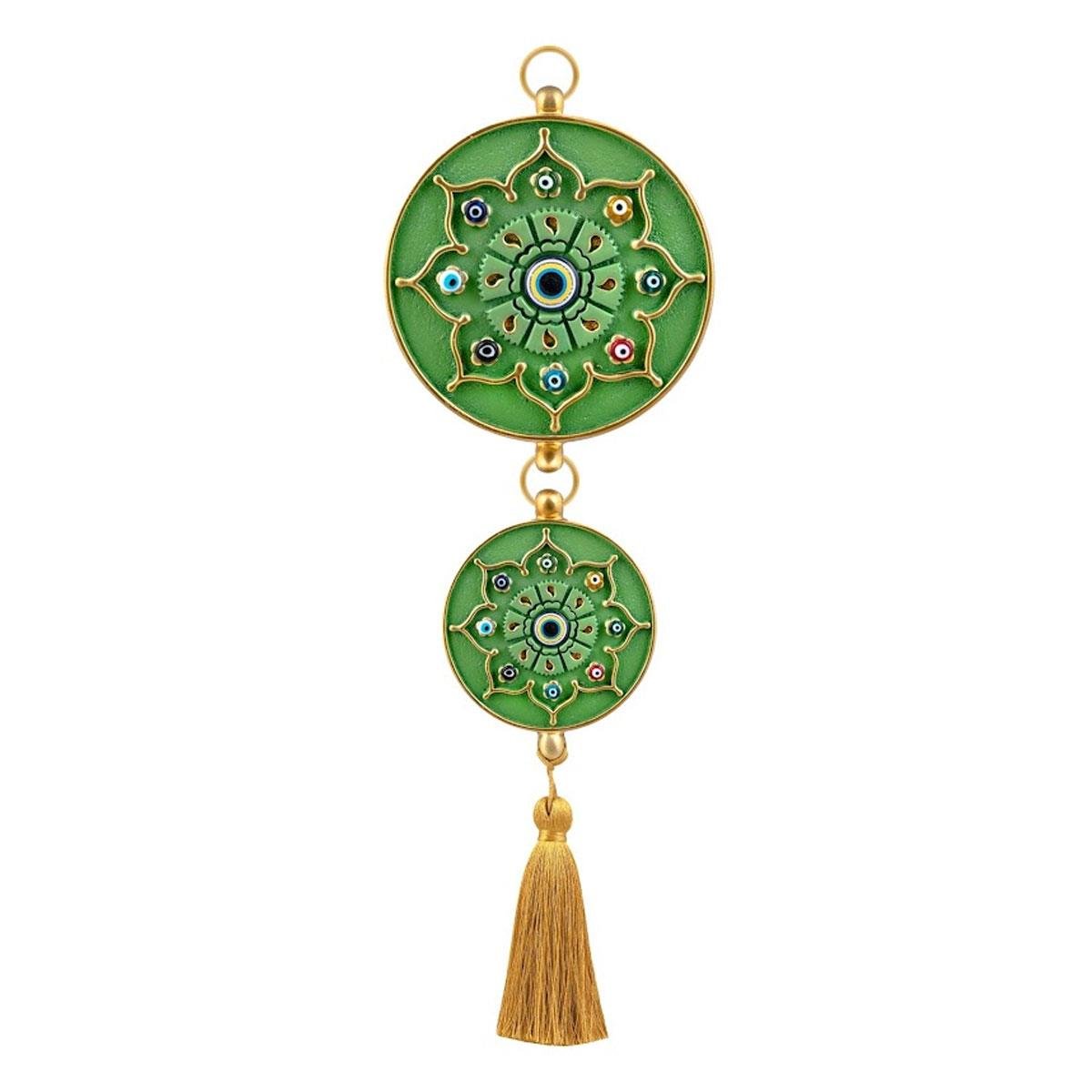 Nazar boncuklu duvar süsü Emayra Yeşil Yıldız Motifli - Çamlıca Home