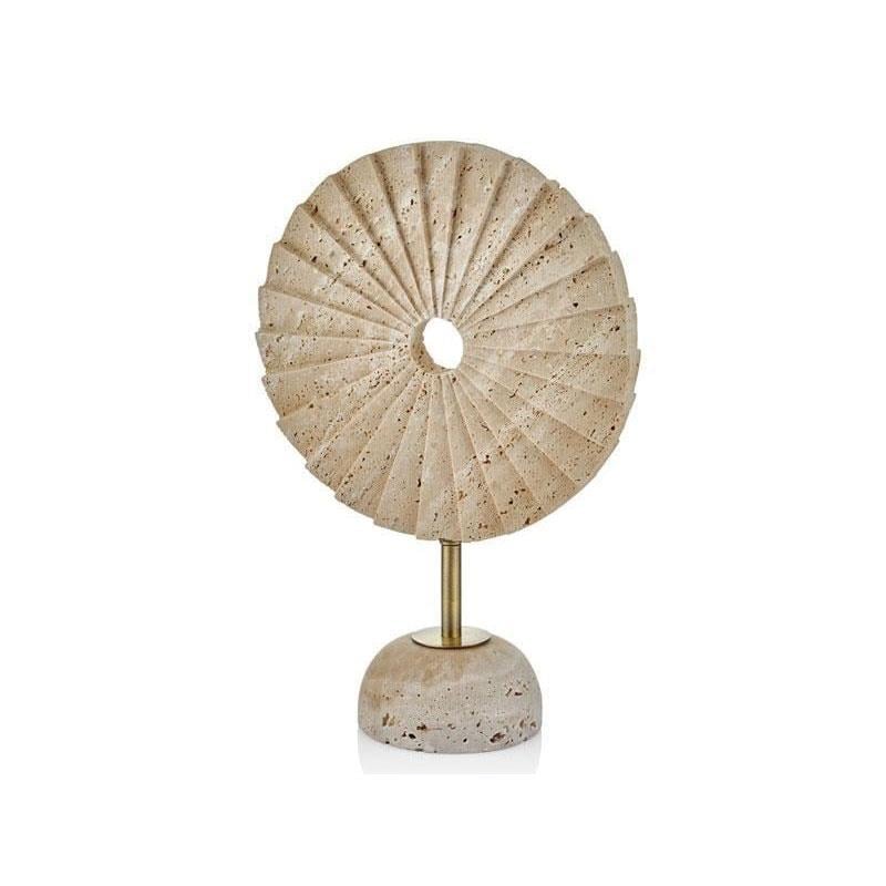 Evza Mermer Traverten Pervane Kaideli Dekor 38 cm - Seta Bianca