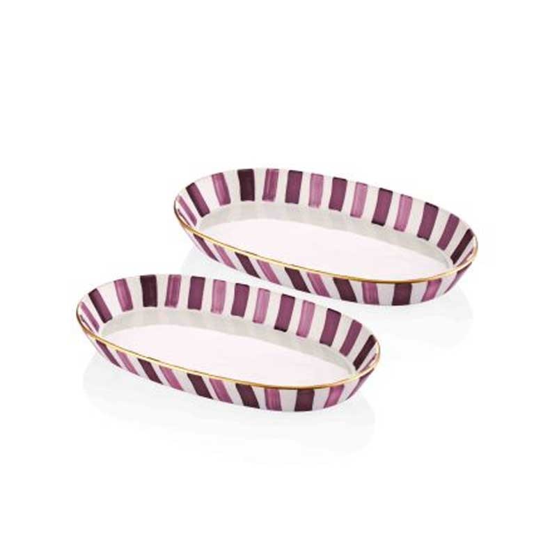 Fez Büyük Oval Servis 2'li Set Mor - The Mia