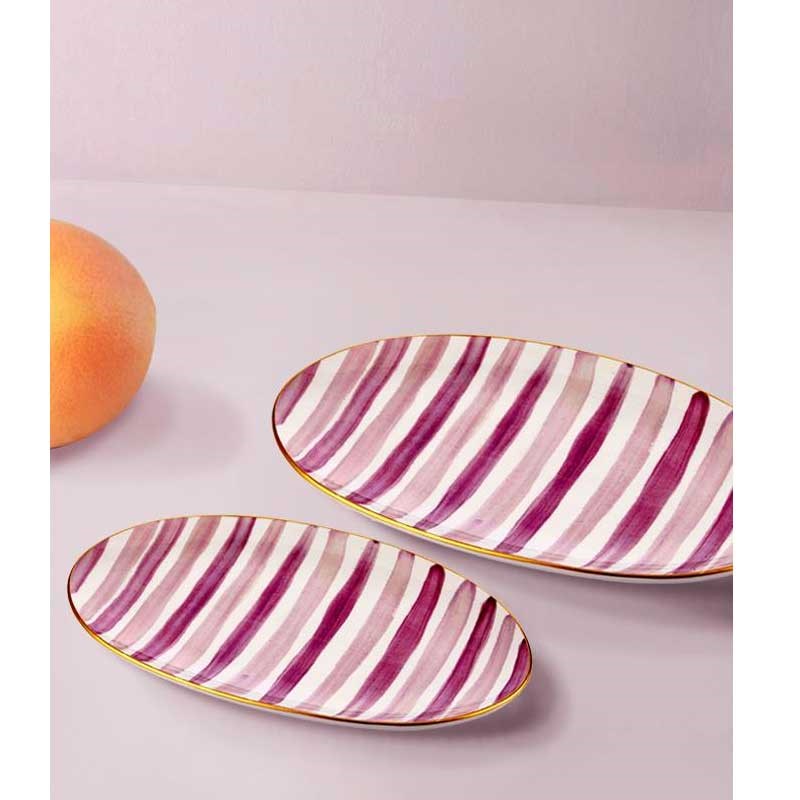 Fez Oval Servis 2li Set 26 cm & 29 cm Mor
