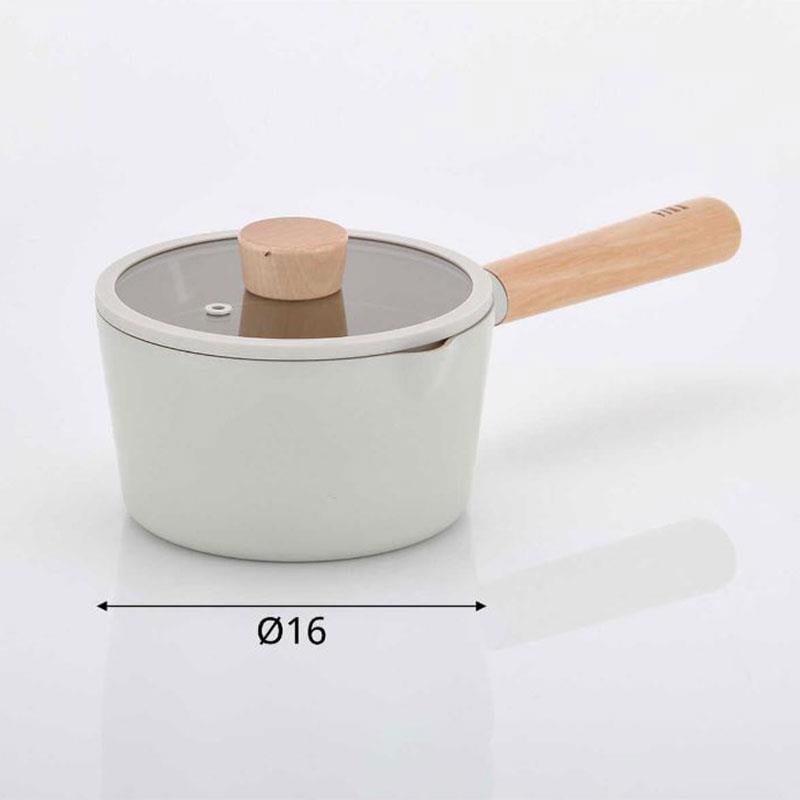 Fika Alüminyum Döküm Cam Kapaklı Sütlük 16 cm Bej