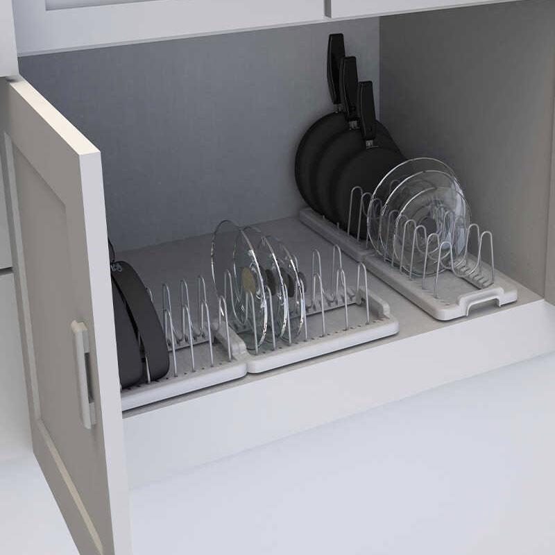 Fin Dolap Içi Tencere Kapak Tutucu-Beyaz