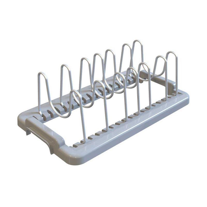 Fin Dolap Içi Tencere Kapak Tutucu-Gri