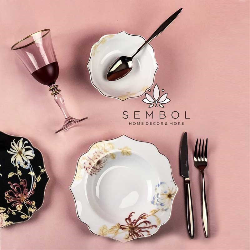 Floral 24 Parça Bone China Yemek Takımı