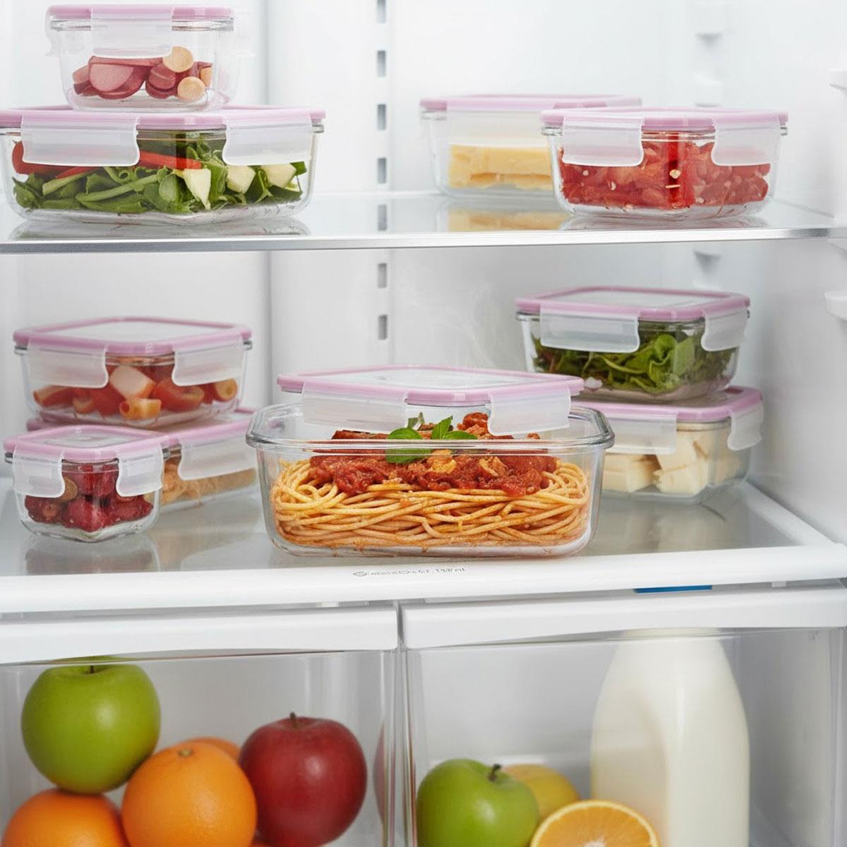 Glasslock Kare Cam Saklama Kabı 1200 ml - Büyük Boy, Fırın Uyumlu, Sızdırmaz Temperli Cam