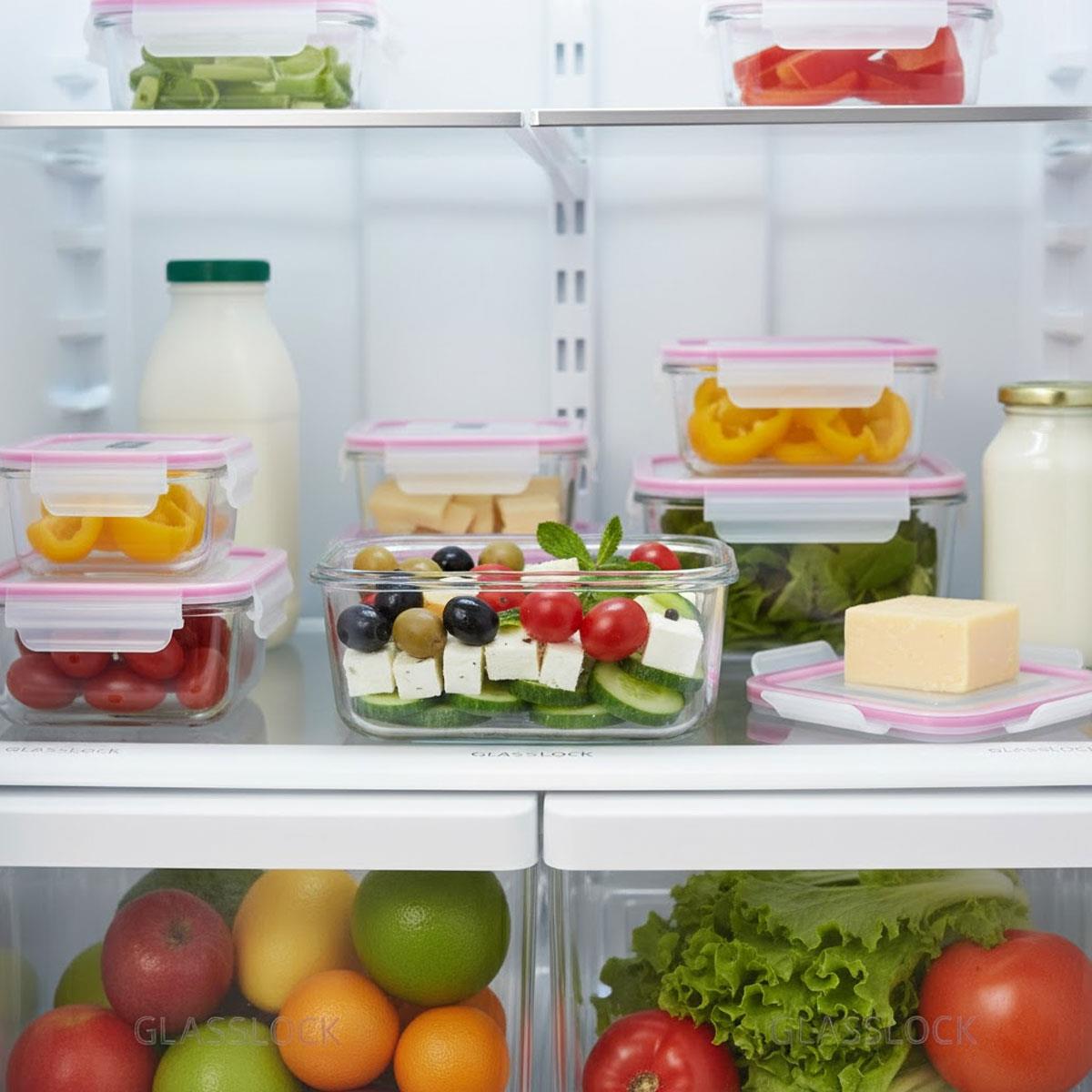 Glasslock Kare Cam Saklama Kabı 900 ml - Fırın ve Mikrodalga İçin Şok Dayanımlı