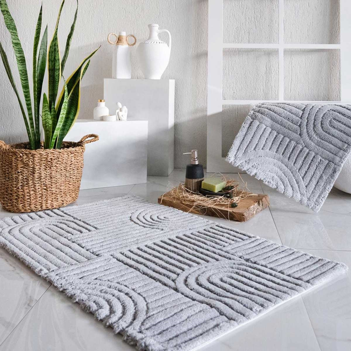 HCW Babil 2li Banyo Paspas Seti Gri 40x60-60x100 cm
