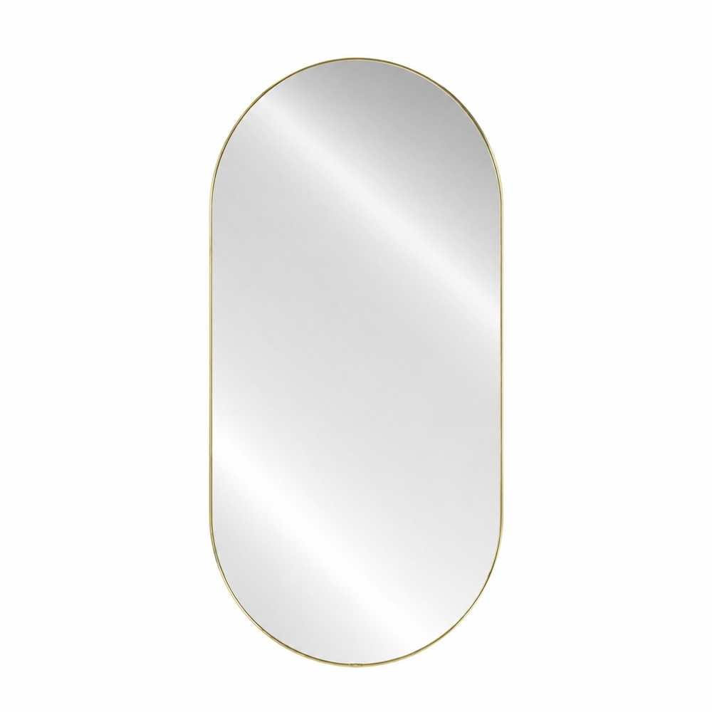 Hubba Pirinç Çerçeveli Oval Duvar Aynası 91 cm