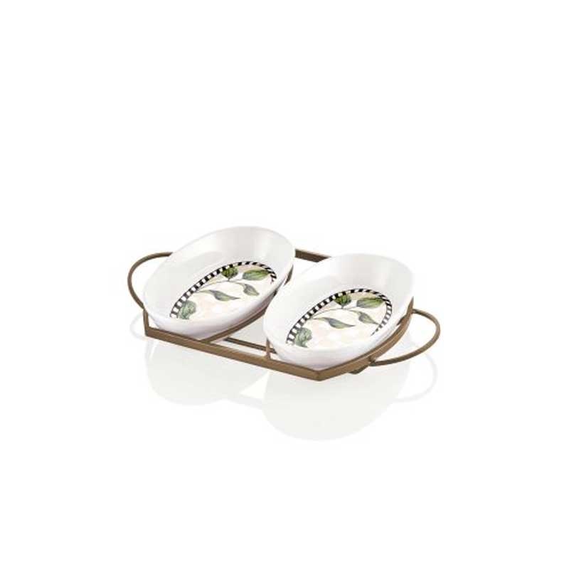 Jardin Ferforje Oval Servis 2'li Derin 17 cm - The Mia