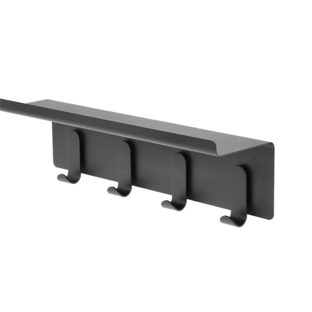 Koridor Rafı - Kancalı Antre Rafı Siyah Çelik 40x11,5x15 cm