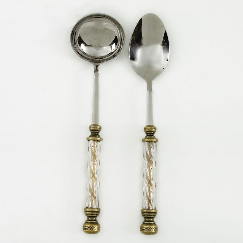 Kristal 2 Parça Pilav Kaşığı ve Çorba Kepçesi Seti Antik - Çamlıca Home