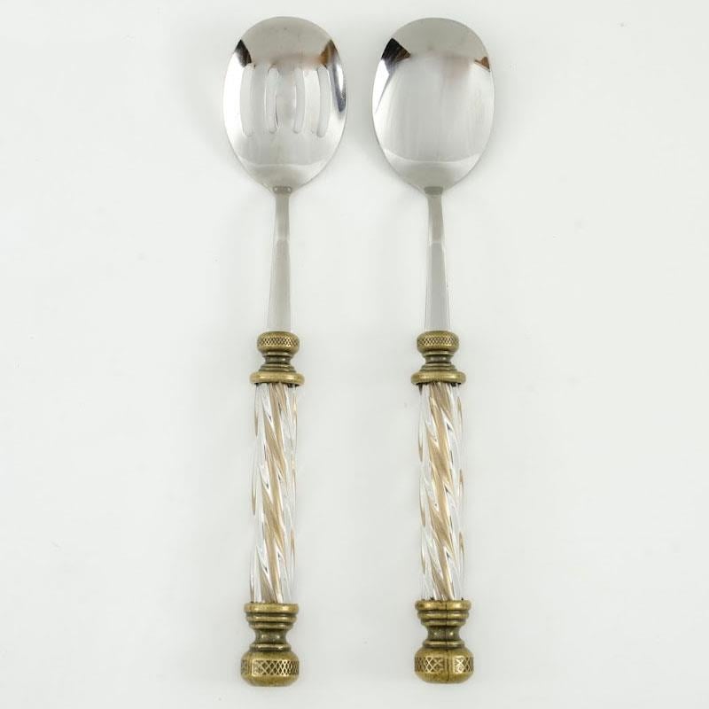 Kristal 2 Parça Salata Servis Seti Antik - Çamlıca Home