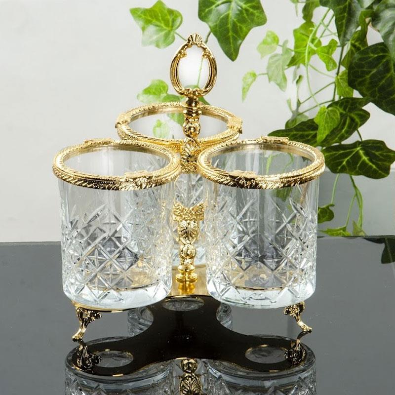 Kristal 3'lü Kaşıklık Altın - Çamlıca Home