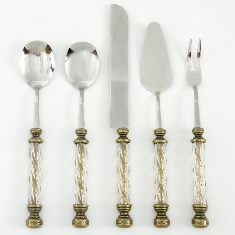 Kristal 5 Parça Servis Seti Antik - Çamlıca Home