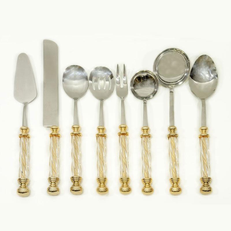 Kristal 8 Parça Servis Seti Altın - Çamlıca Home