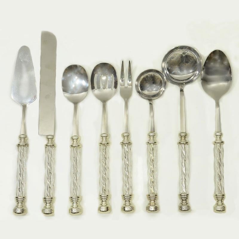Kristal 8 Parça Servis Seti Gümüş - Çamlıca Home