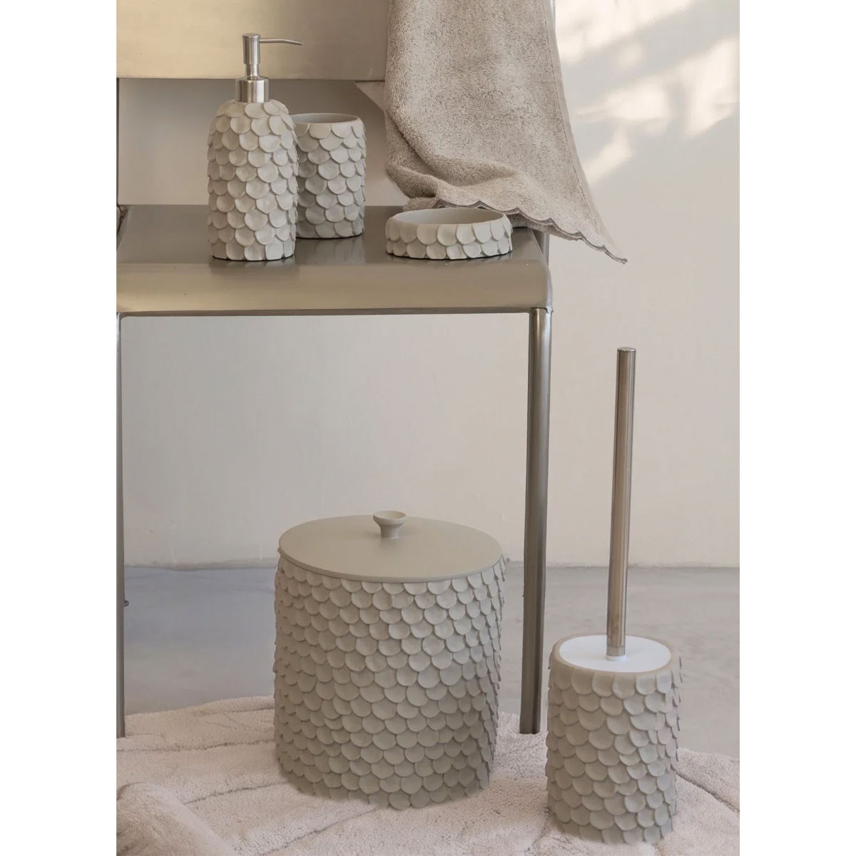 Lindy 5 Parça Gri Banyo Seti