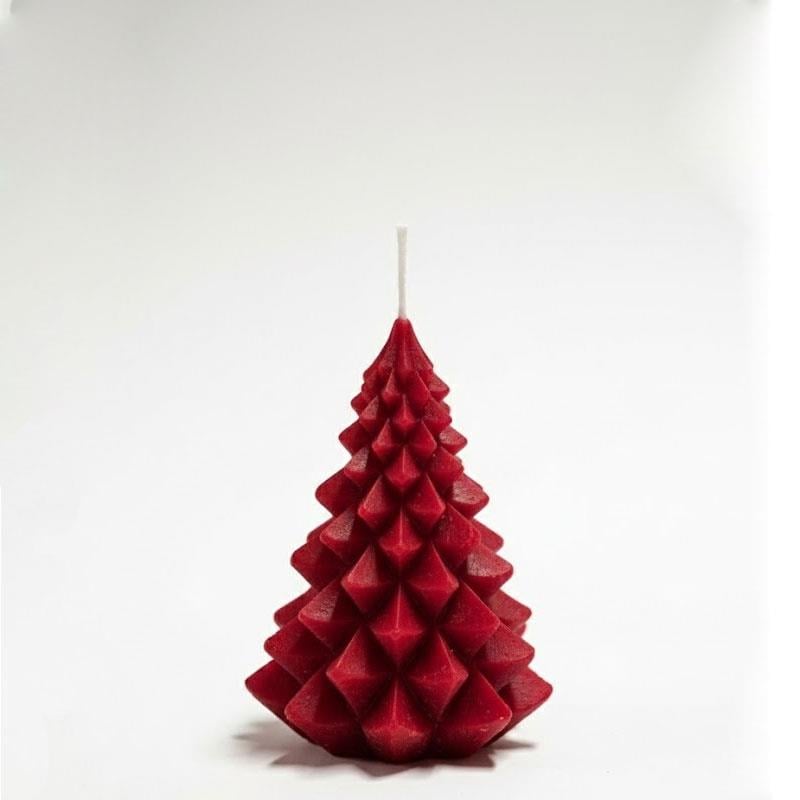 Lysia Home Kırmızı Çam Ağacı Mum 8 cm - Yılbaşı Dekorasyonu