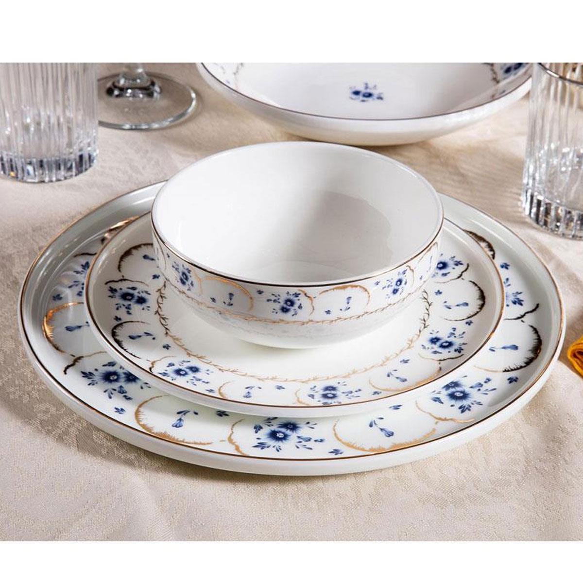 Massimo Bluegarden Gold 24 Parça 6 Kişilik Yemek Takımı | Çamlıca Home