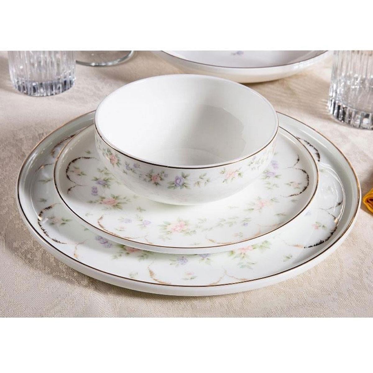 Massimo Pinkmary Gold 24 Parça 6 Kişilik Yemek Takımı | Çamlıca Home