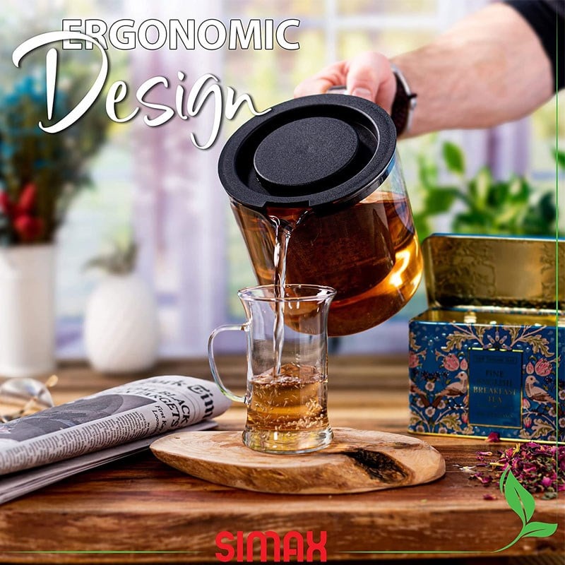 Met Simax Cam Süzgeçli Demlik 1.3 lt.