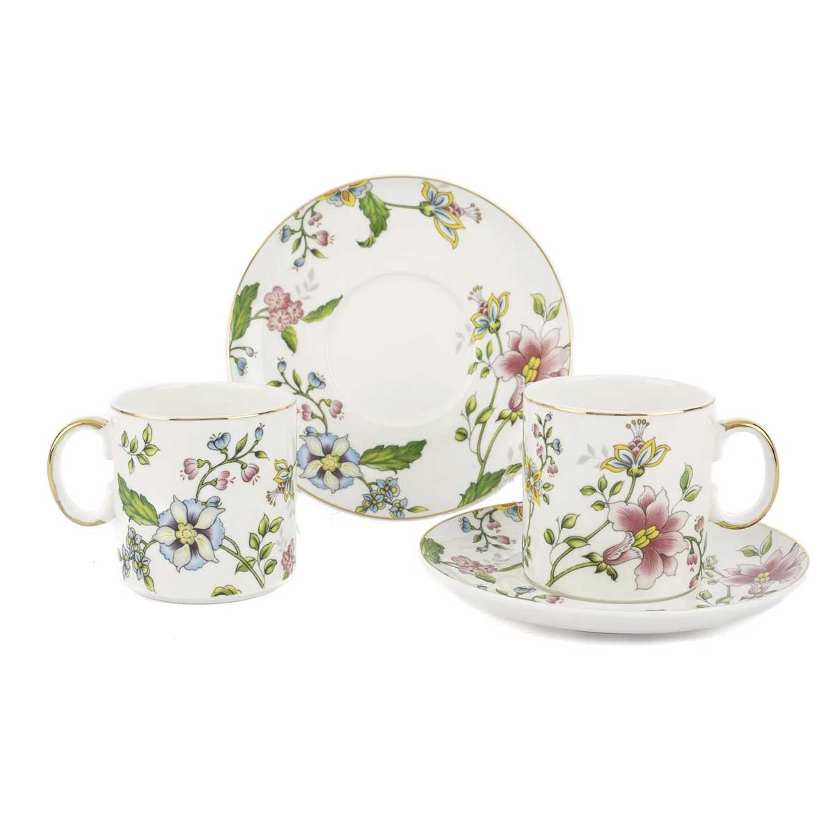 Mikasa Moor Florid 2li Pasta Tabaklı Porselen Çay Fincan Seti 6 Parça