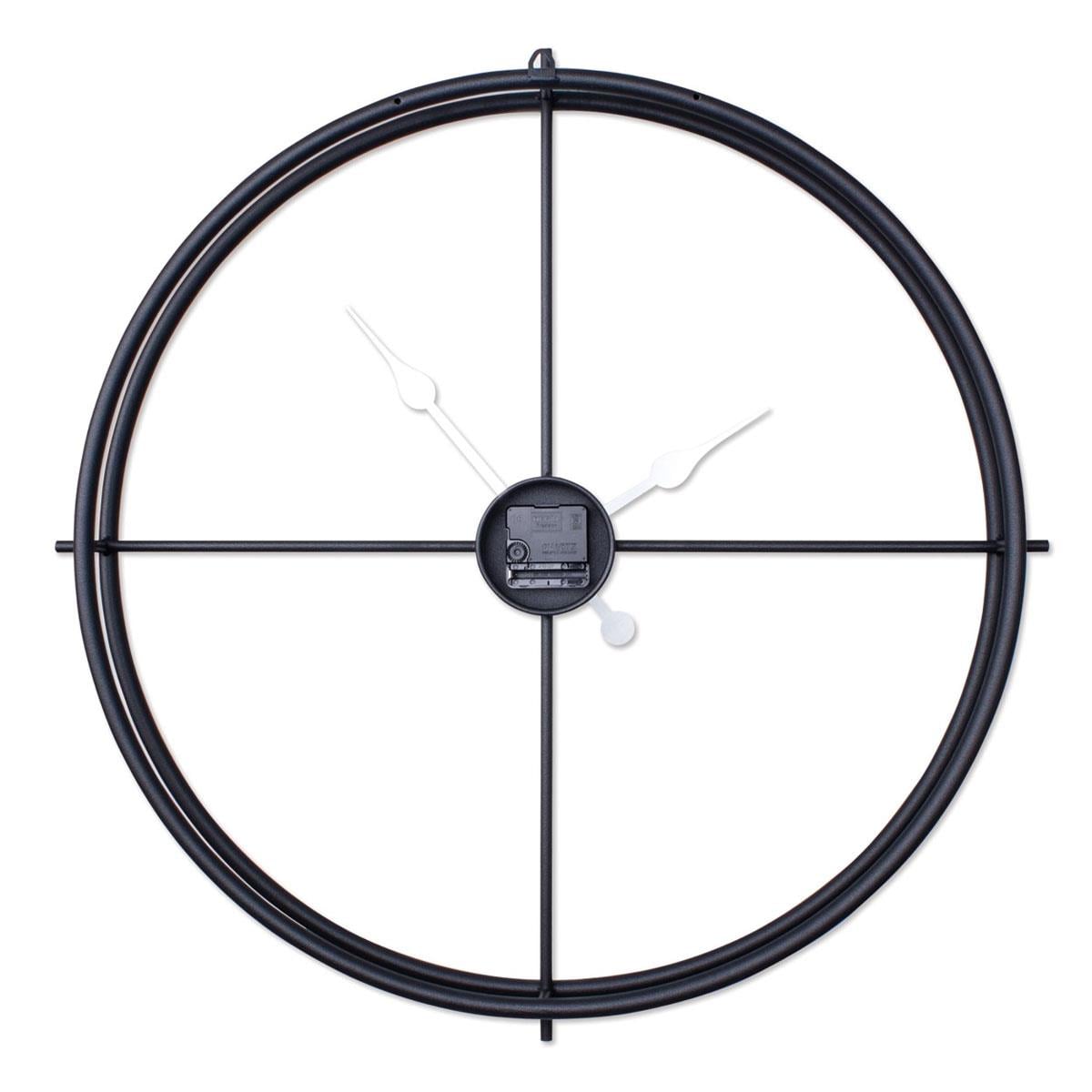 Minimal Siyah İskandinav Duvar Saati 66.5 cm - Büyük Boy Metal Dekoratif Salon Saati