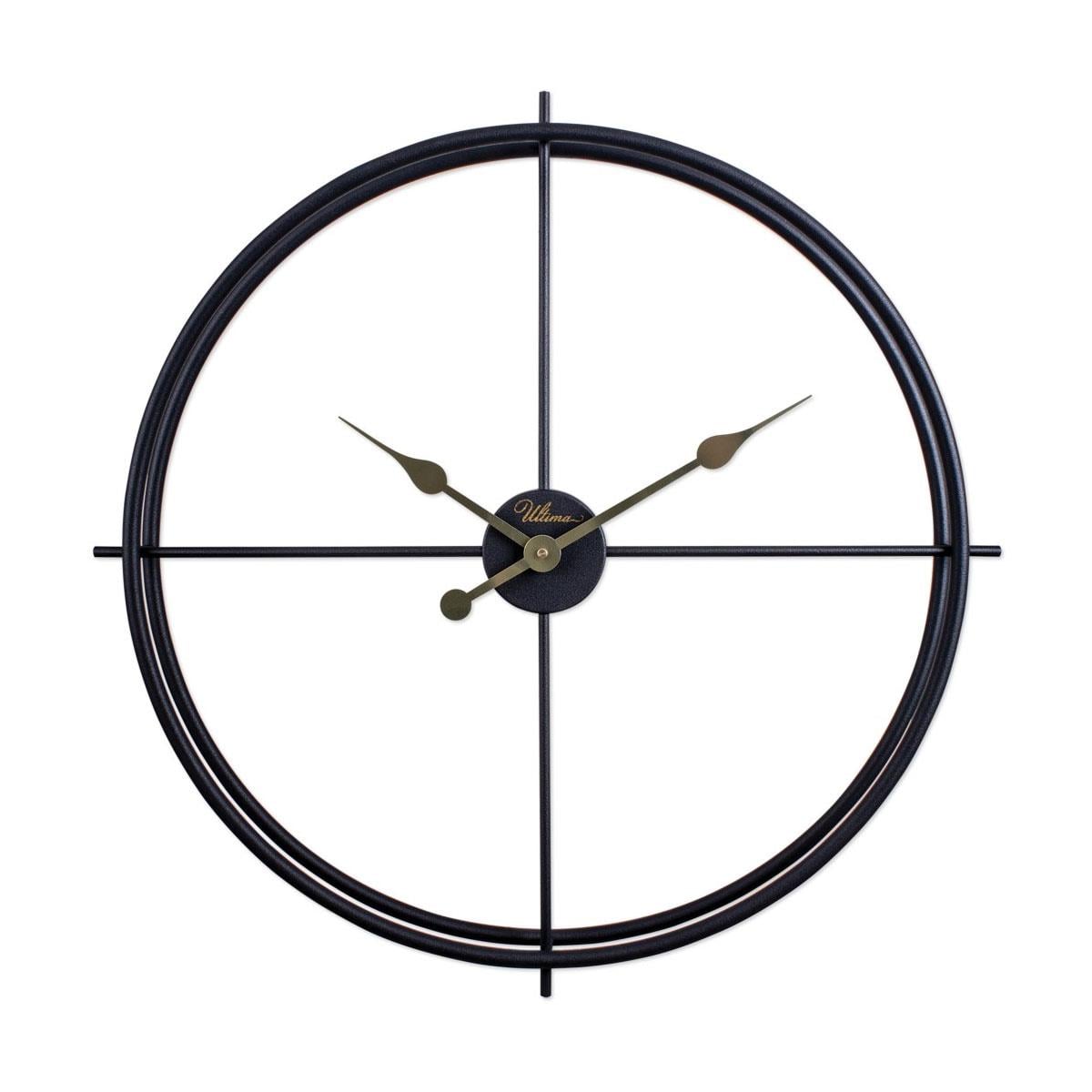 Minimal Siyah İskandinav Duvar Saati 66.5 cm - Büyük Boy Metal Dekoratif Salon Saati